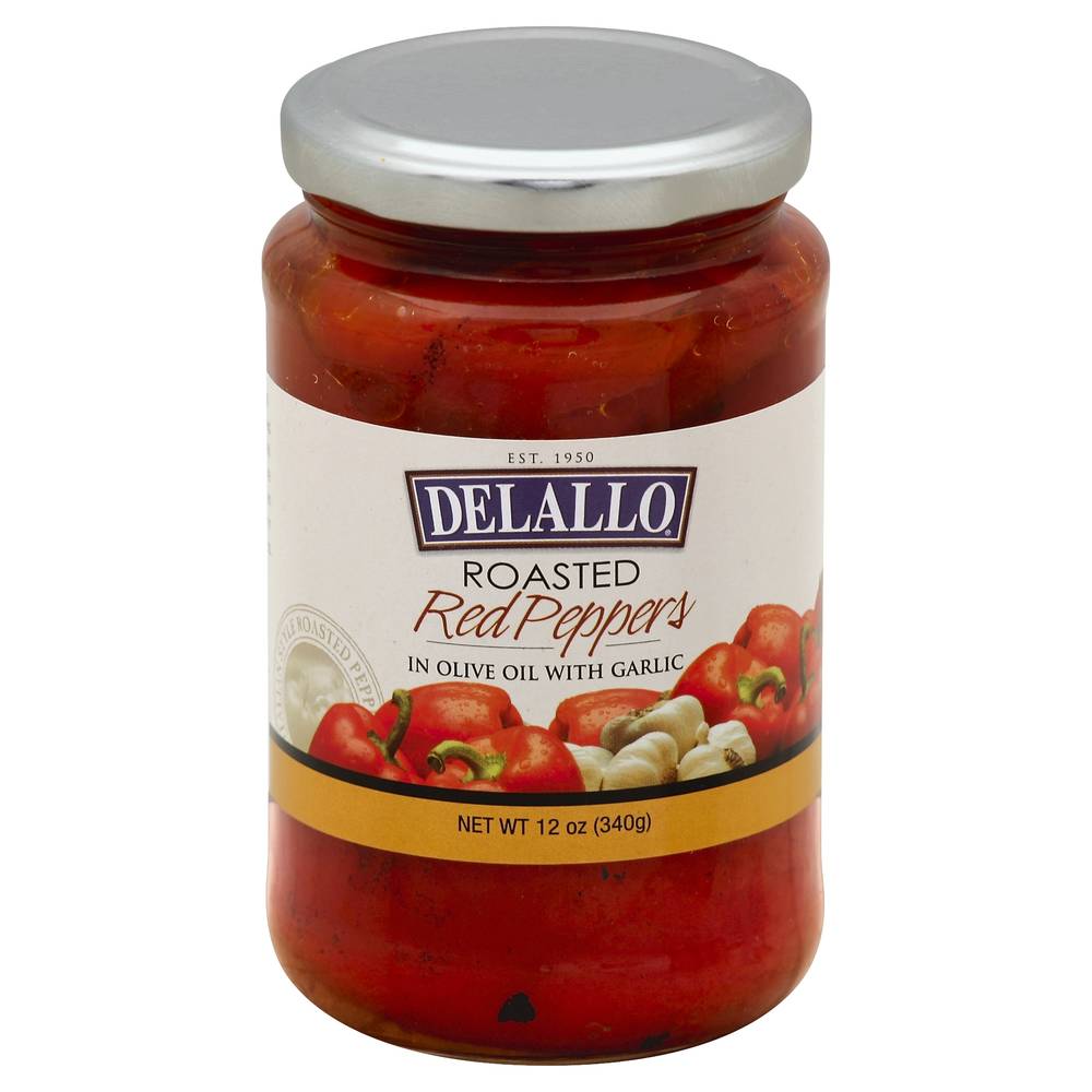 DeLallo Roasted Red Peppers in Olive Oil With Garlic (12 oz)