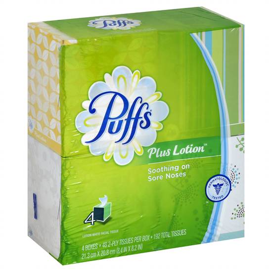 Puffs Plus Lotion White Facial Tissues (4 ct)