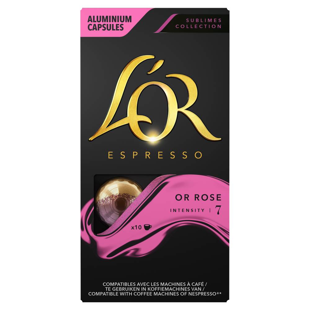 L'OR - Capsules de café or rose intensité 7 espresso (10)