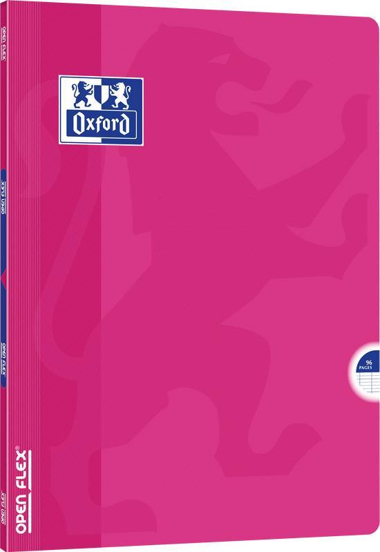 Oxford cahier openflex 24x32 grands carreaux seyès 96 pages agrafées couverture polypro coloris asso