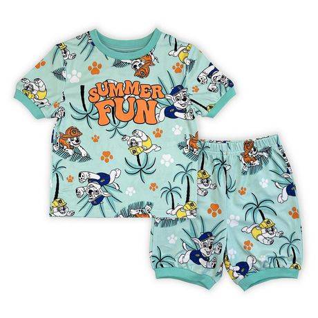 Paw Patrol Toddler Boy''s short sleeve  T-Shirt and Shorts 2 piece Pajamas Set (Size: 5T)