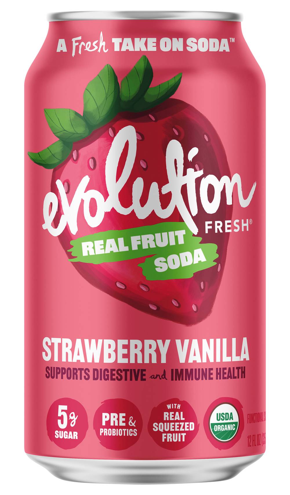 Evolution Fresh Organic Real Fruit Soda, Strawberry Vanilla (12 fl oz)