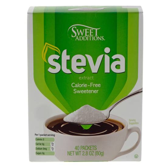 Sweet Additions Stevia Calorie-Free Sweetener, 40 Pack (40ct/80g)