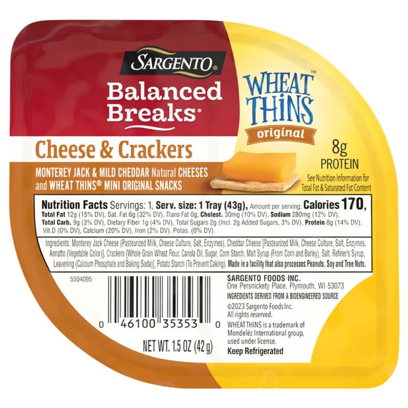 Sargento Balanced Breaks Cheese and Crackers Wheat Thins