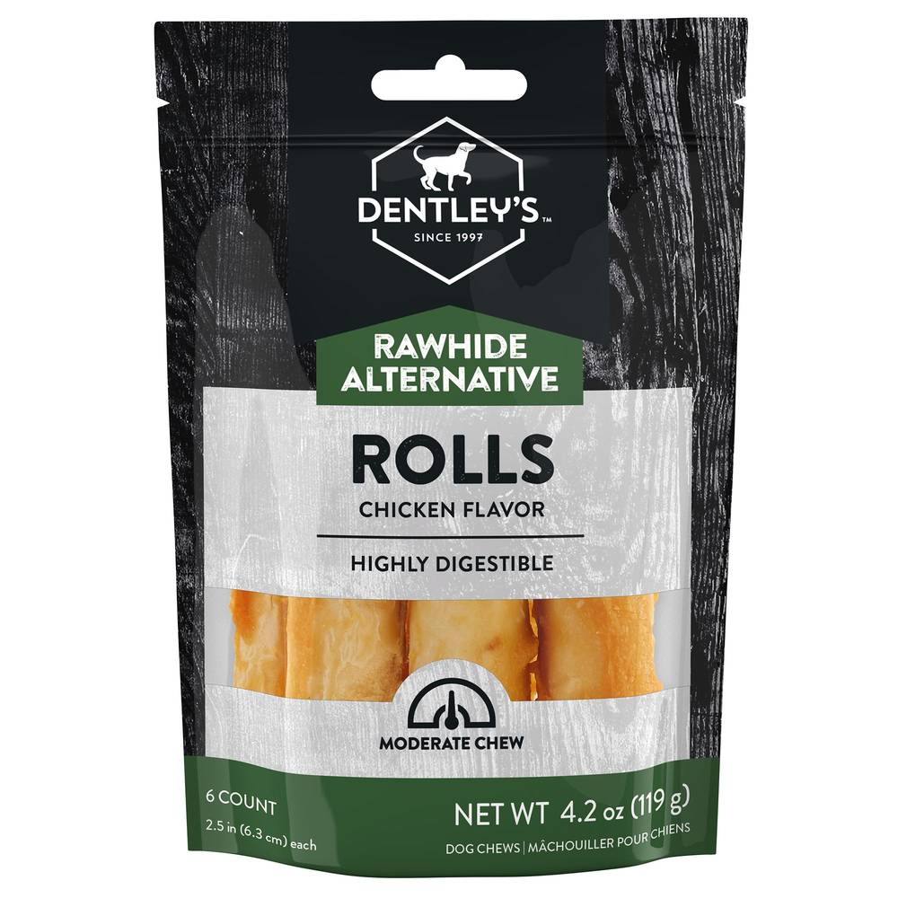 Dentley's Rawhide Free Small Roll Dog Chew (2-3 inch/chicken)