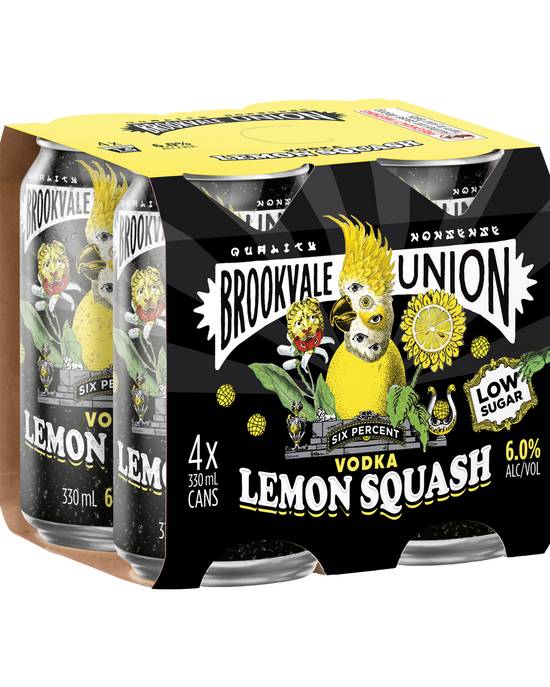 Brookvale Union Lemon Squash Can 4x330ml