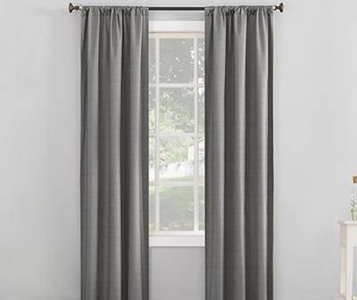 Real Living Textured Reggie Blackout Rod Pocket Curtain Panel (84"/gray)