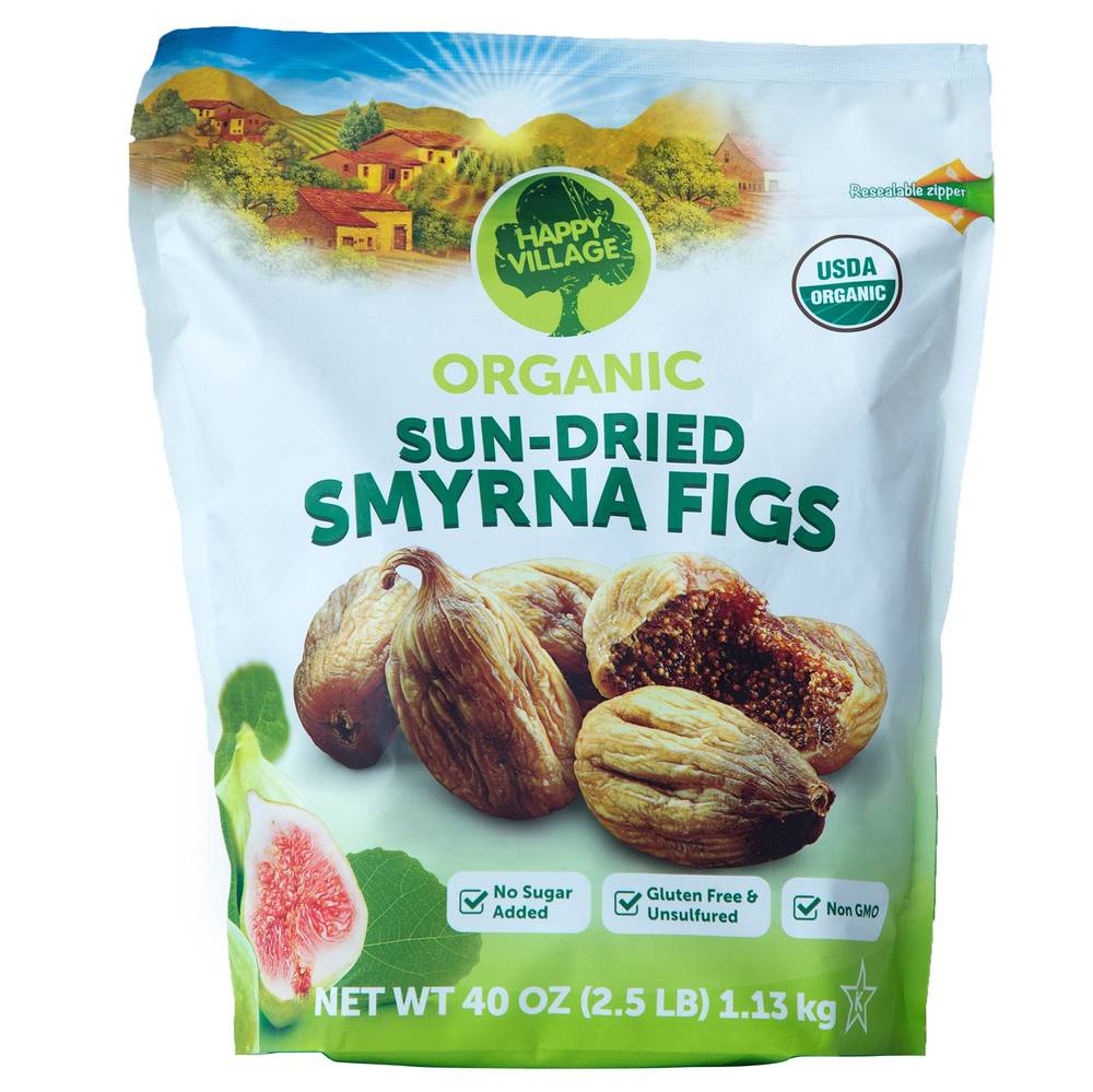 Happy Village Organic Dried Smyrna Figs, 40 oz