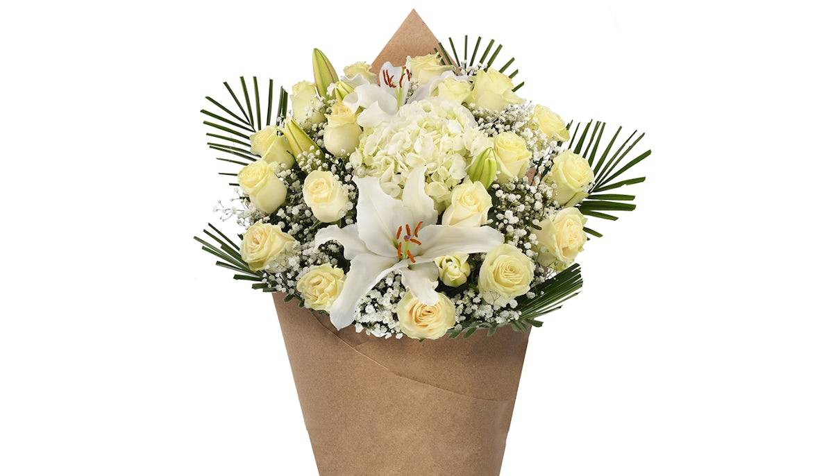 Bloom Haus™ 18 Plus Rose Bouquet - White