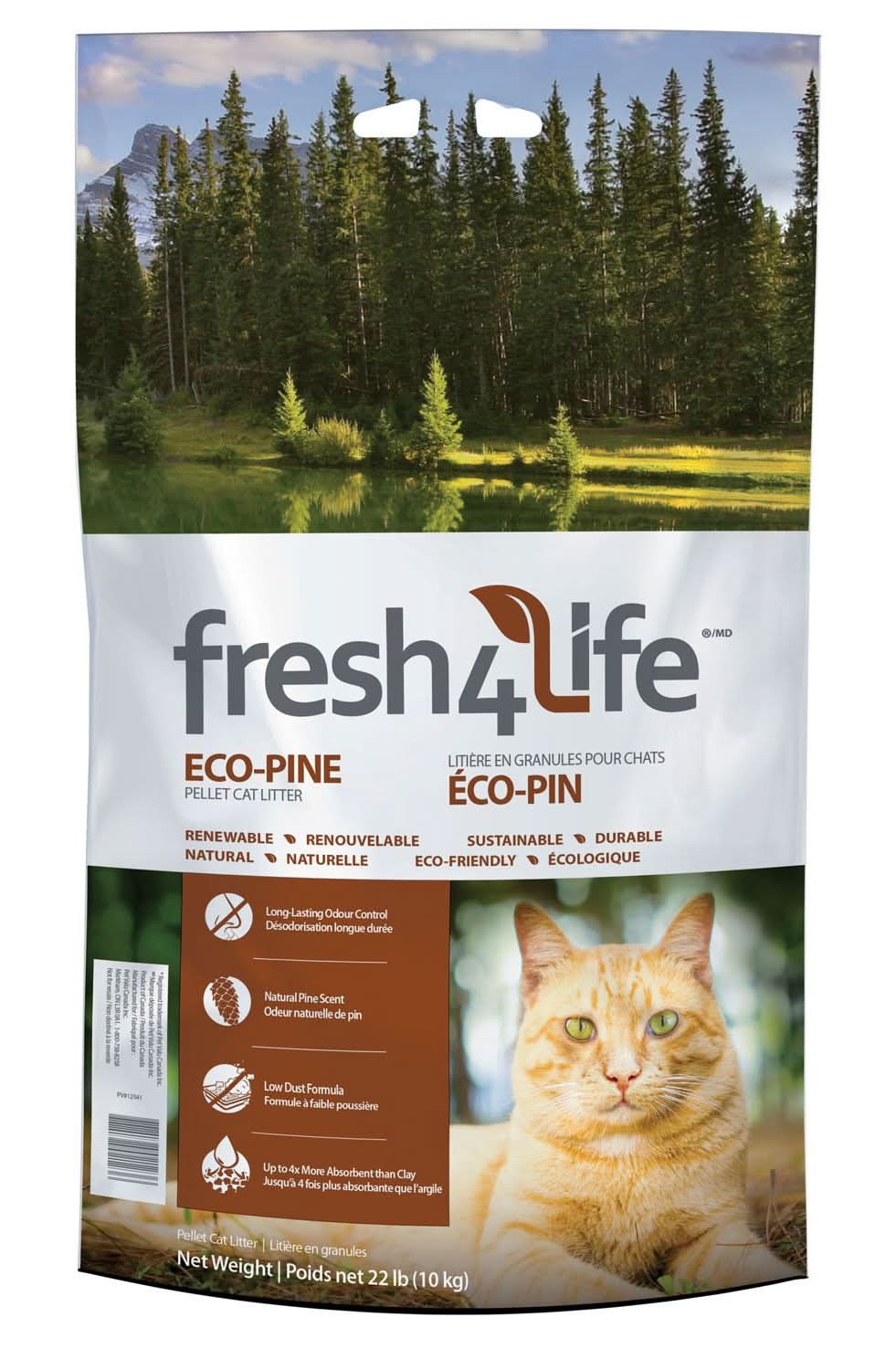 Fresh 4 Life Eco-Pine Pellet Cat Litter, 22 lb