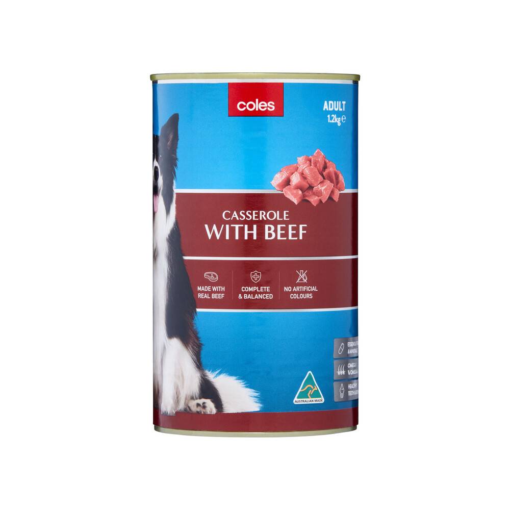 Coles Dog Food Casserole Beef 1.2 kg