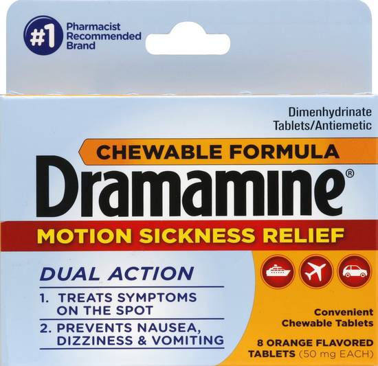Dramamine Sickness Relief Sickness Relief Dimenhydrinate 50 mg Tablets