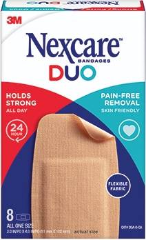 Nexcare Duo Bandages Knee and Elbow, 2.0 IN X 4.0 IN (8 ct)