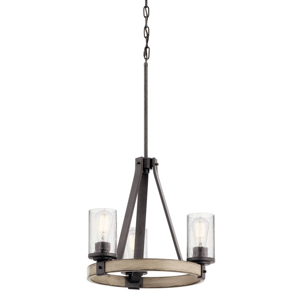 Kichler Barrington 3-Light Distressed Gray Rustic Chandelier | 34751A