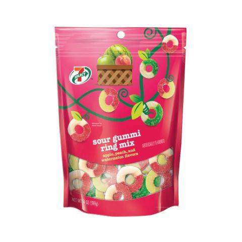 7-Select Sour Gummy Ring Mix pack (apple peach watermelon)