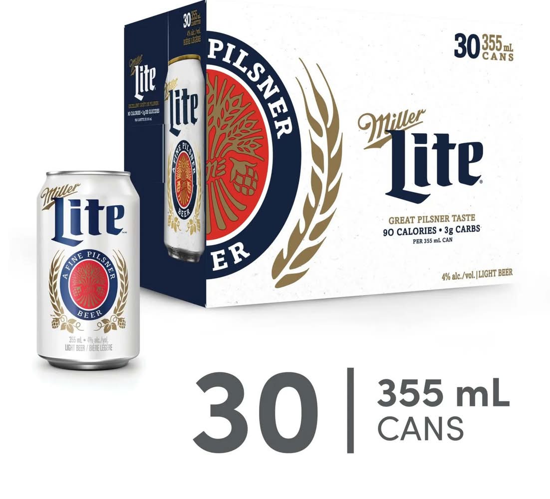 Costco - Miller Lite Great Pilsner Taste Light Beer (30 x 355 ml