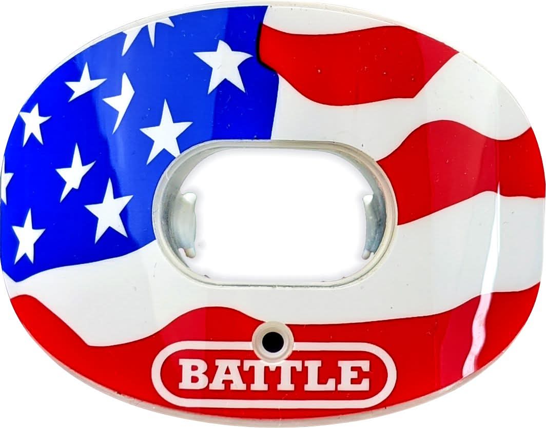 Battle Chrome American Flag Oxygen Lip Guard (Red/White/Blue)