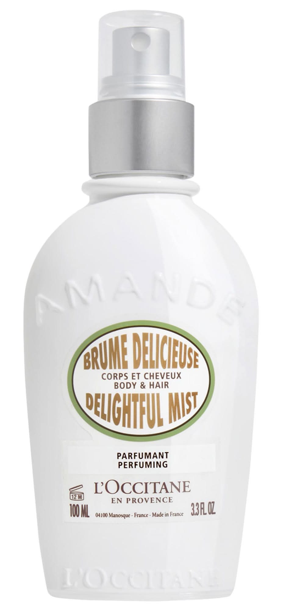 L'Occitane Almond Hair & Body Fragrance Mist 3.3 OZ/100 ML
