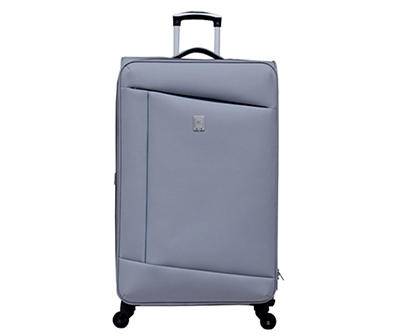 Weekend Traveler Contrast-Lines Lightweight Softside Spinner Suitcase (gray)
