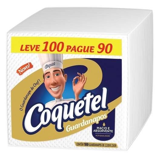 Coquetel guardanapos de papel 22x23cm (100 unidades)