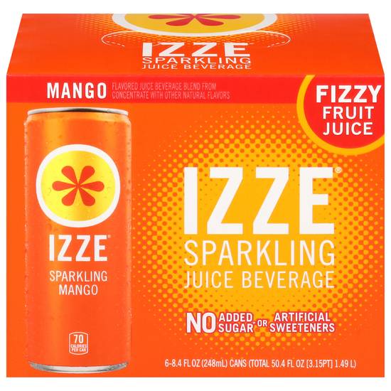 Izze Sparkling Juice Beverage (6 pack, 8.4 fl oz) (mango)