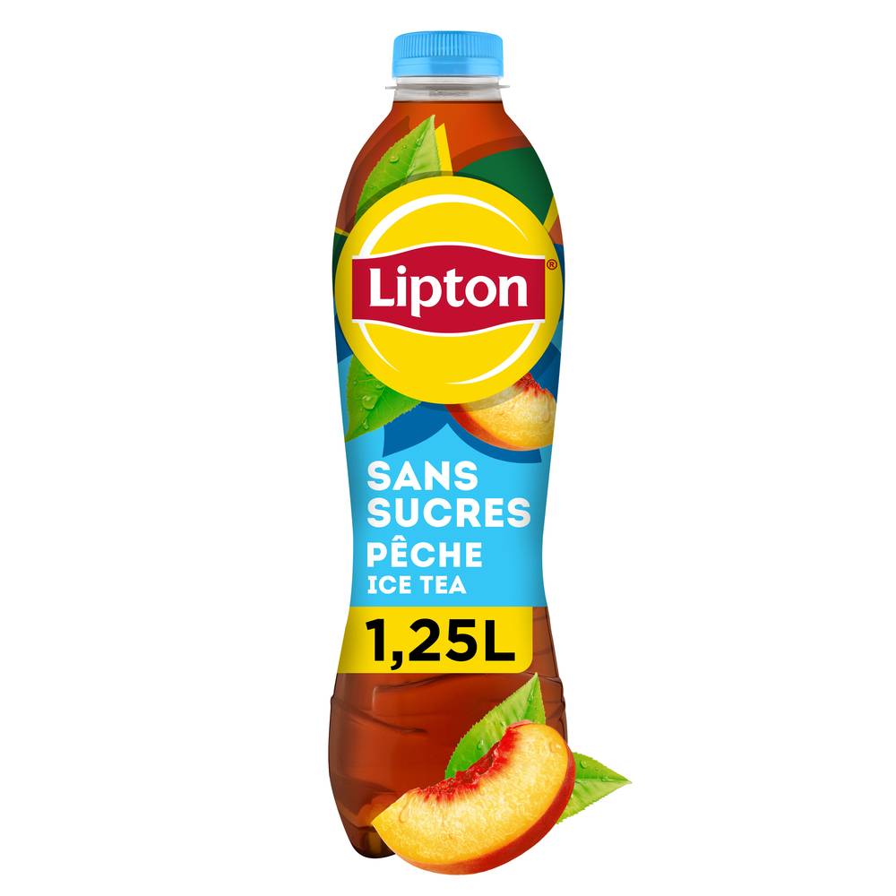 Lipton - Boisson au thé saveur pêche sans sucres (1250 ml)