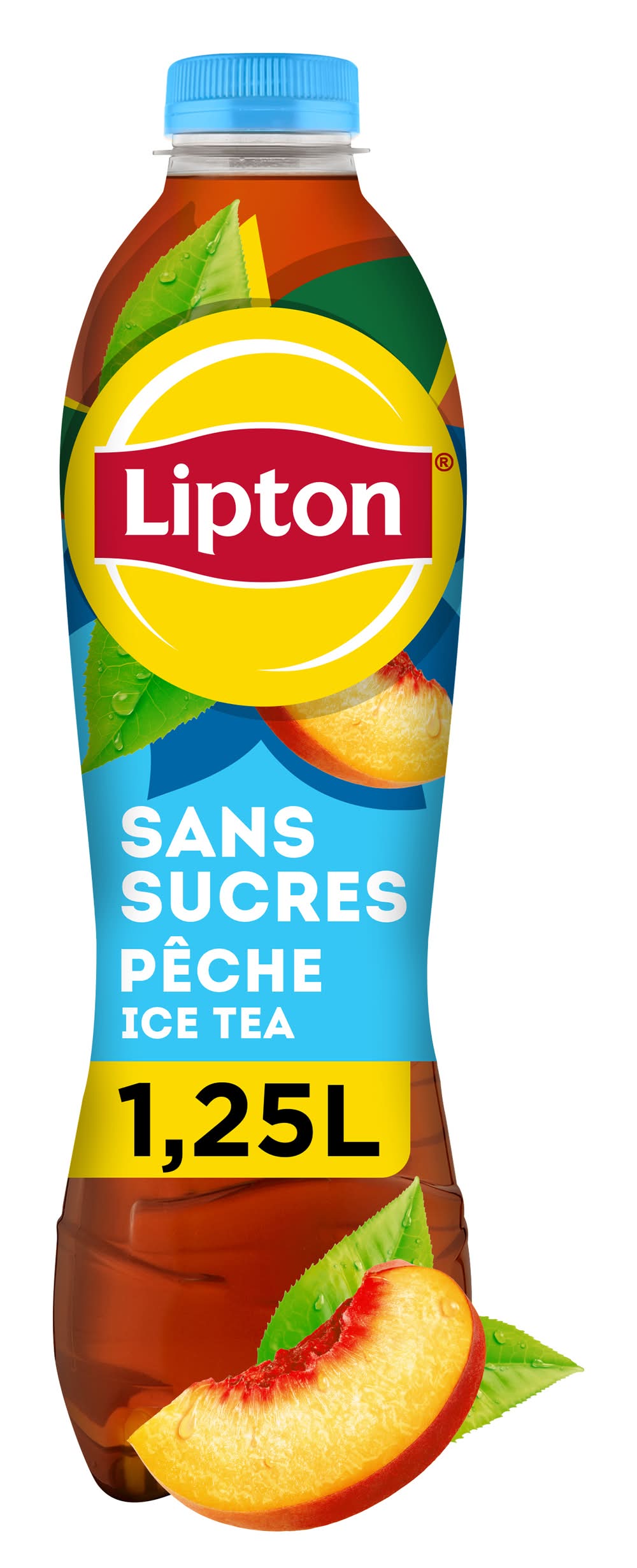 Lipton - Boisson au thé glacé aromatisé sans sucres, pêche (1,25L)