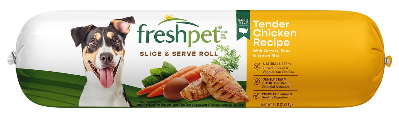Freshpet Healthy & Natural Dog Food, Fresh Chicken Roll, 6lb