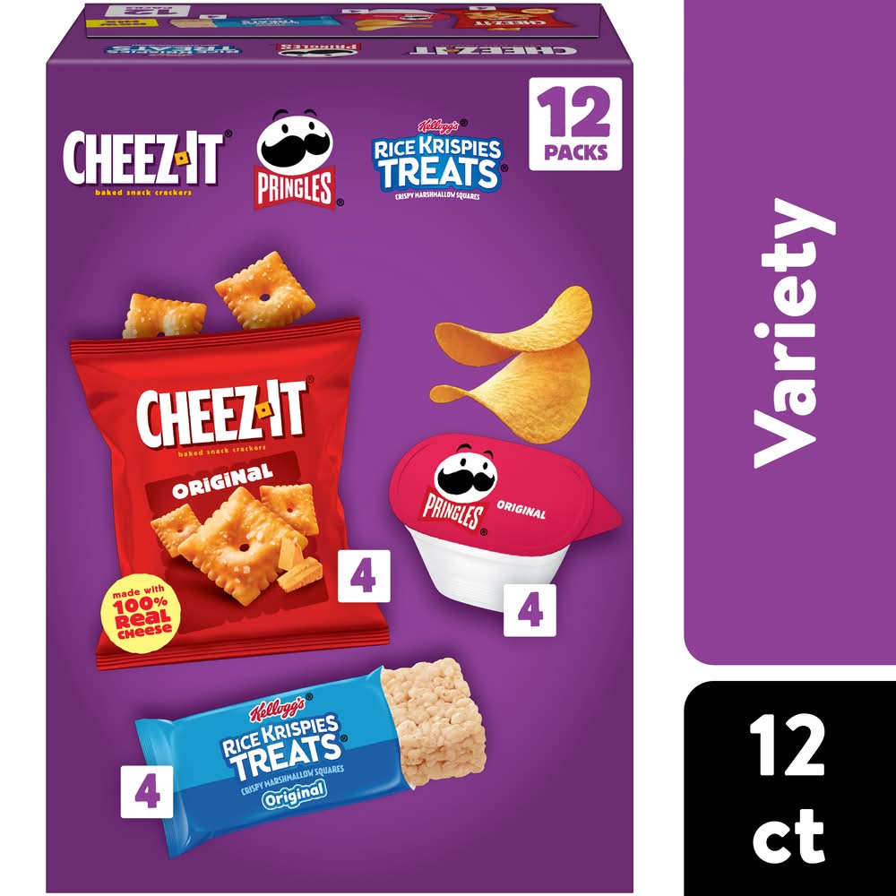 Kellogg's Cheez-It Pringles Rice Krispies Snacks (9.8 oz, 12 ct)