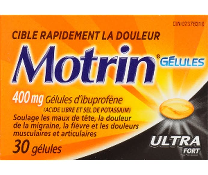 Motrin Super Strength Ibuprofen Liquid Gel Capsules 400 mg (30 g)