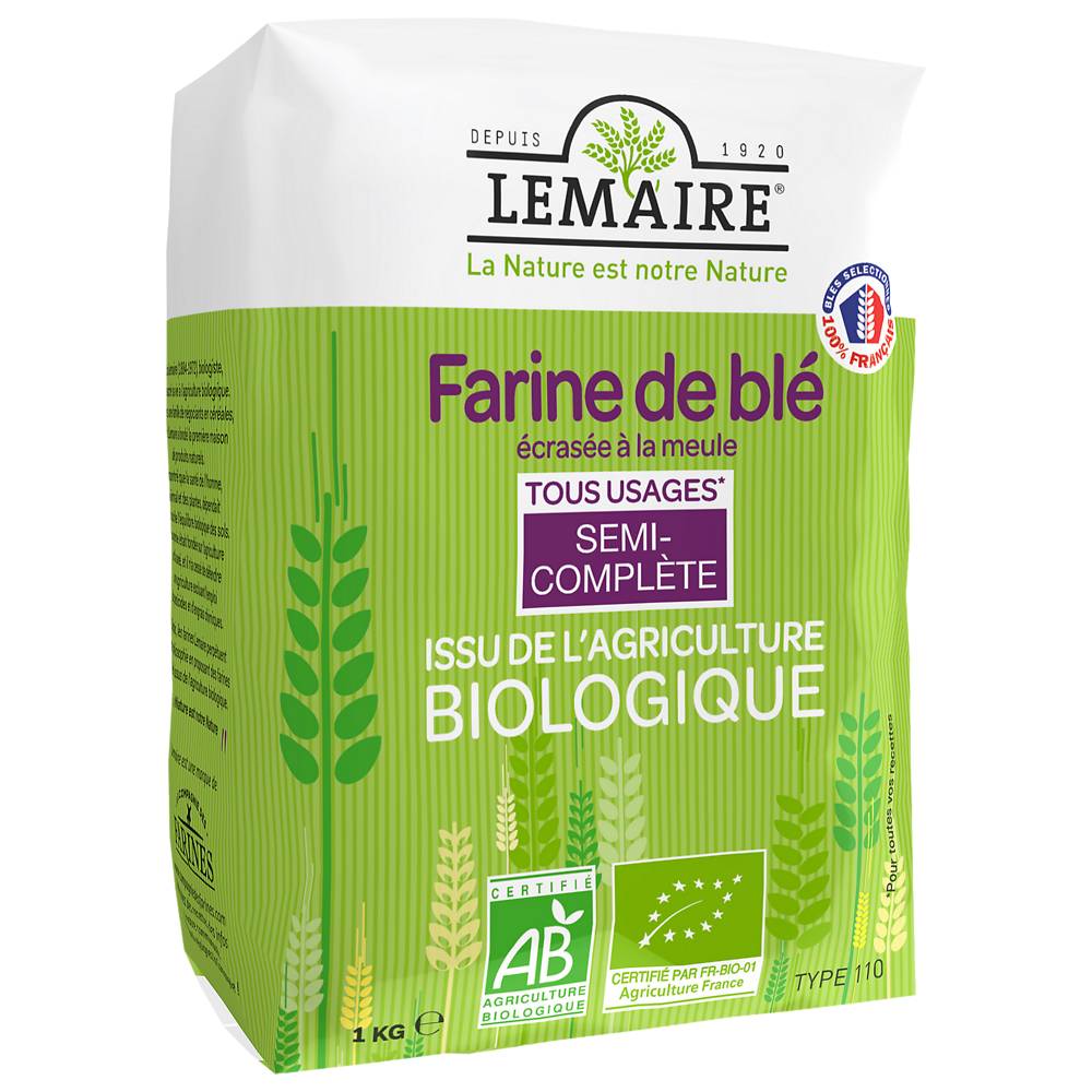 Lemaire - Farine de blé semi complète bio t110