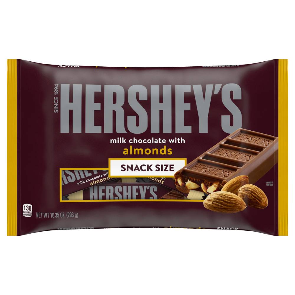 Hershey's Snack Size Milk Chocolate Bars With Almonds (10.4 oz)