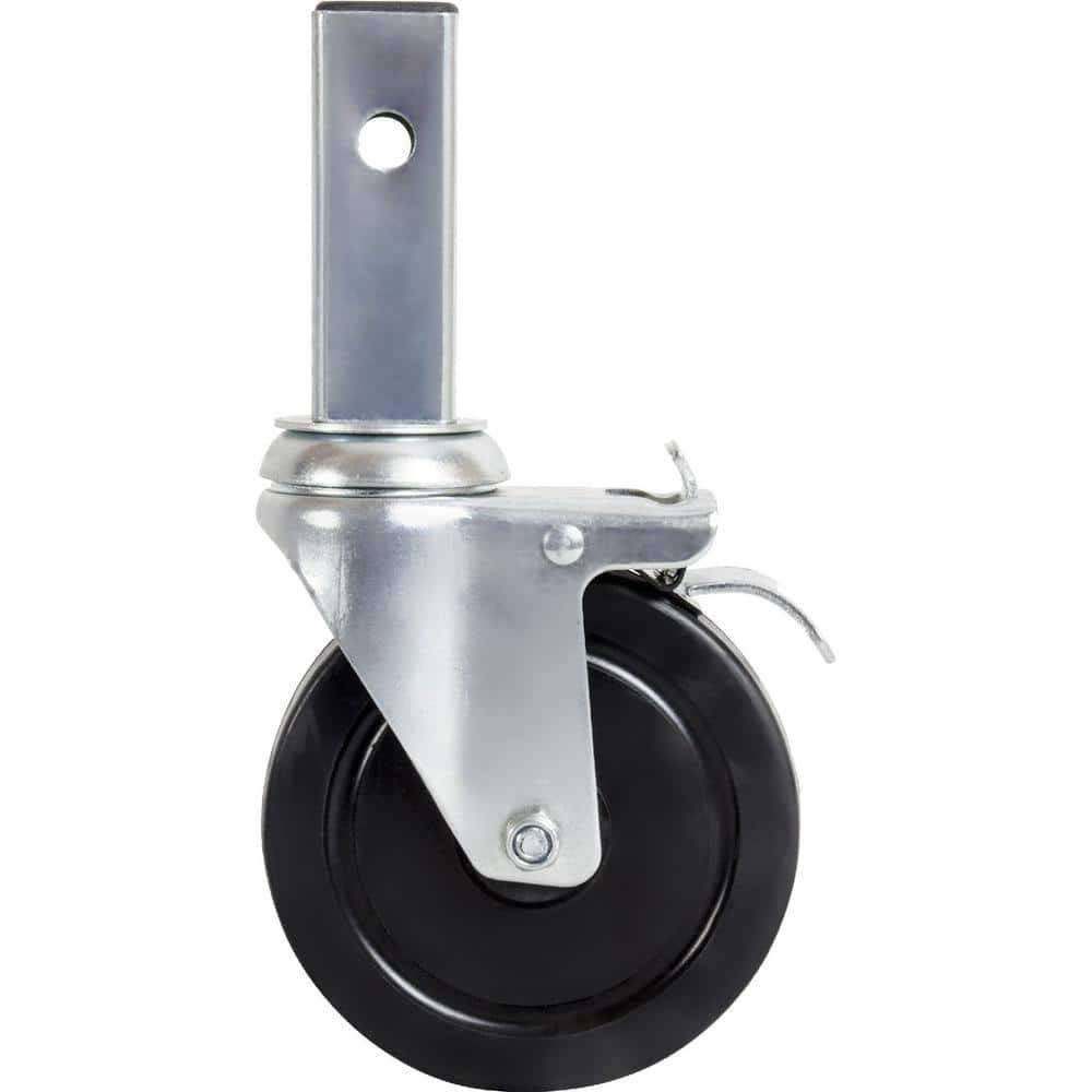 Metaltech 5 In. Caster Wheel With Locking Pin, Heavy Duty Dual Locking Casters, Tools/Accessories For 6 Ft. Baker Scaffolding