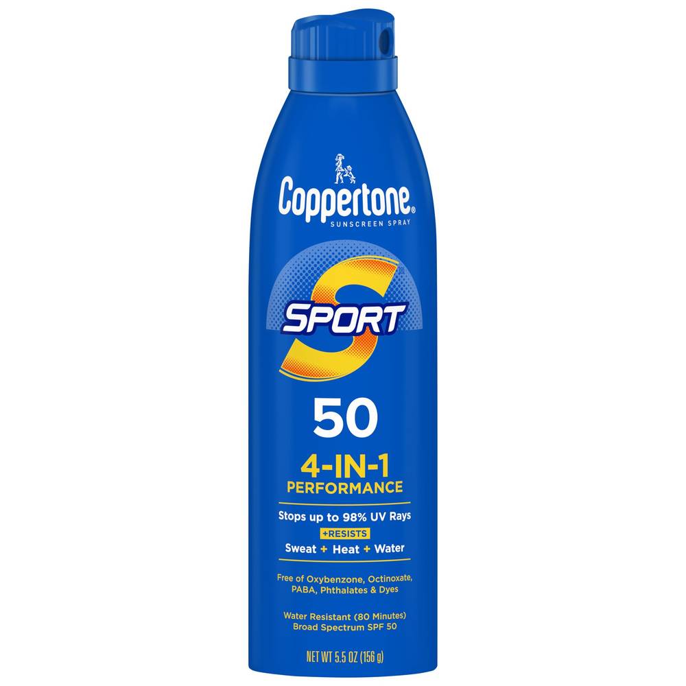 Coppertone SPORT Continuous Sunscreen Spray Broad Spectrum SPF 50, 5.5 OZ