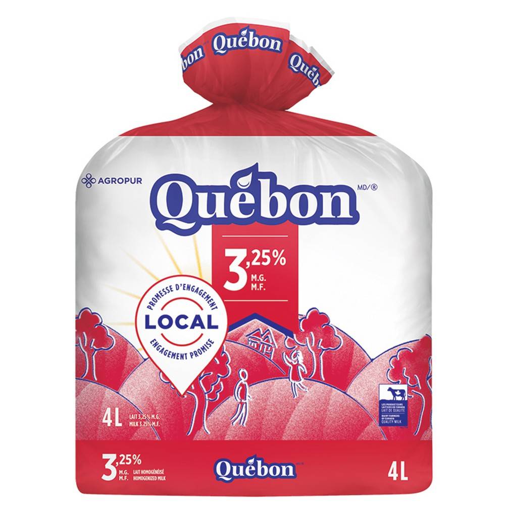 Québon fine-filtered 3.25% homogenized milk (4 l)