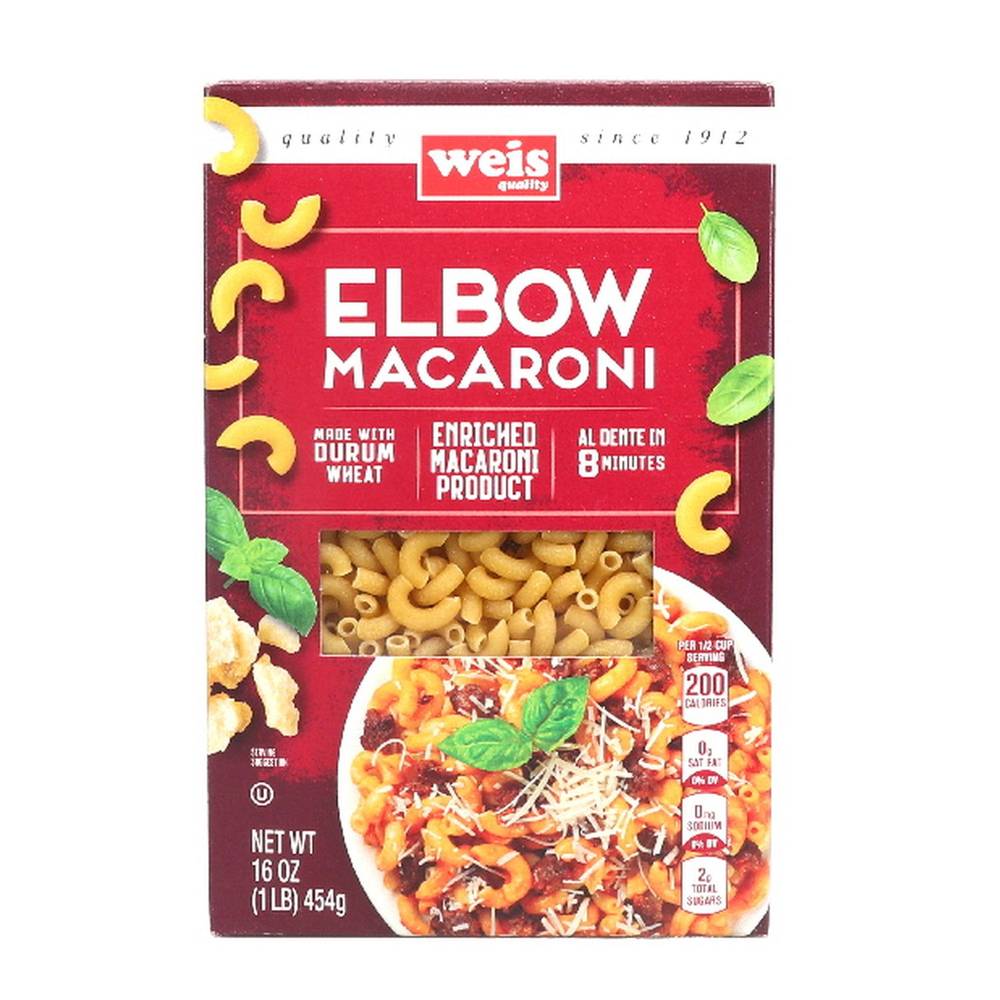 Weis Elbow Macaroni Pasta Classic (16 oz)