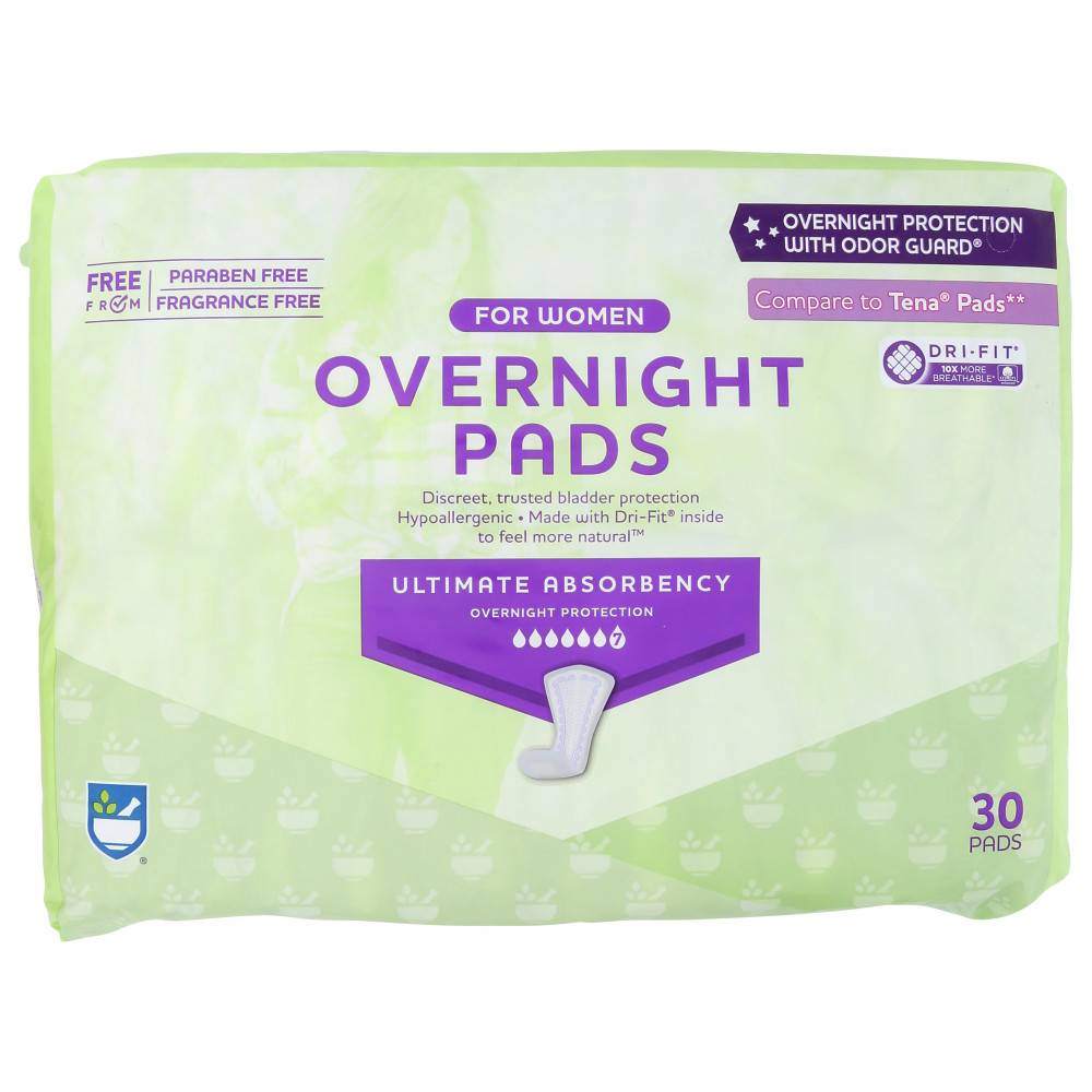 Rite Aid Overnight Pads for Women Ultimate Absorbency (30 ct)