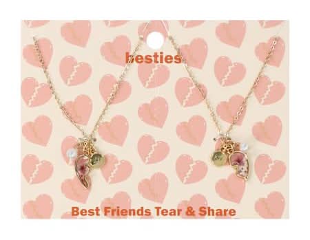 Best Friends Tear & Share Necklaces 2-Pack Broken Heart