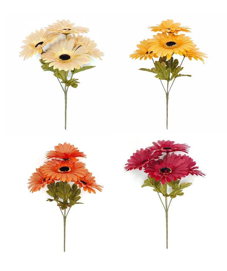 Floral Garden Fall Burlap Gerber Daisy Flowering Plants, 13 in, Assorted