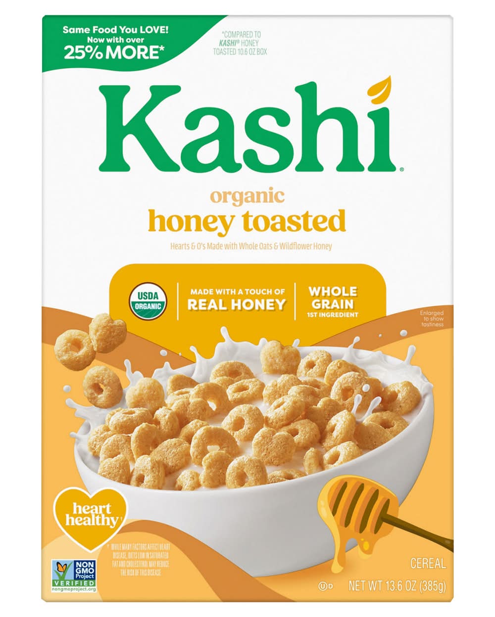 Kashi Organic Heart To Heart Cereal, Honey Toasted (13.6 oz)