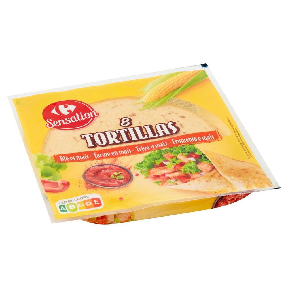 Carrefour Sensation Tortillas Blé et Maïs 8 Pièces 320 g