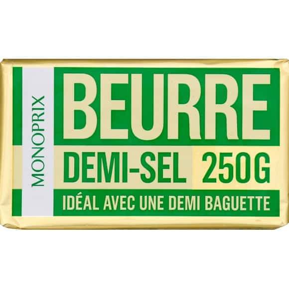 Monoprix Beurre Demi-Sel La Plaquette De 250 G