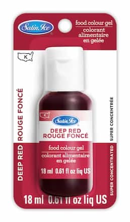 Satin Ice Food Color Gel, Deep Red (0.61 fl oz)