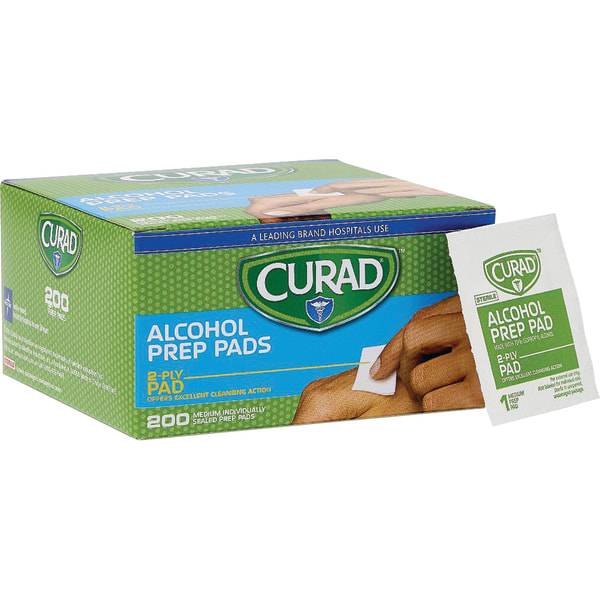 Curad Sterile Alcohol Prep Pads, 1" X 1", White,