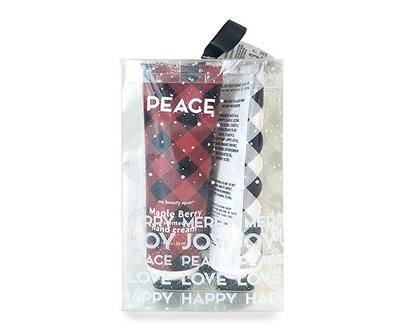 "Joy"; "Peace" & "Merry" Plaid Scented Hand Creams, 3-Pack