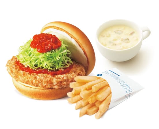 ガーリックトマトのとり竜田バーガー 〜国産クリームチーズ〜＋70円ドリンクセット