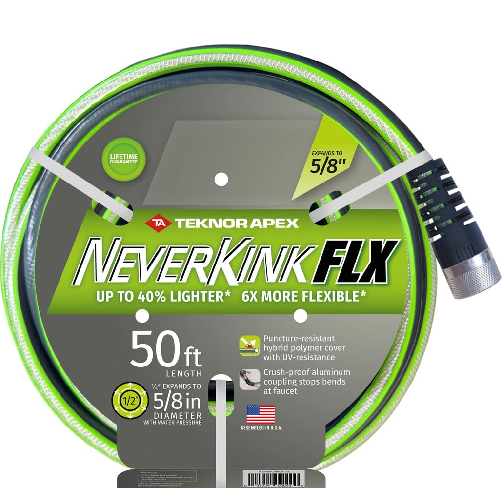 NeverKink NeverkinkFLX 5/8-in x 50-ft Premium -Duty Kink Free Hybrid polymer Gray Hose