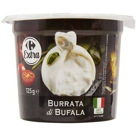 Fromage Burrata di Bufala CARREFOUR EXTRA - le pot de 125g net égoutté