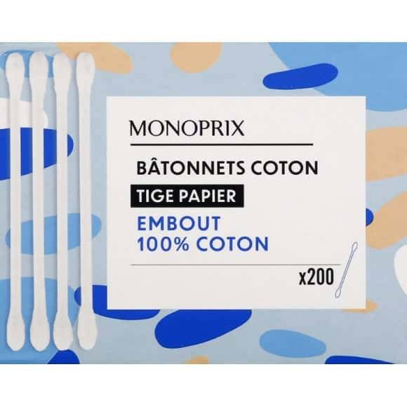 Monoprix Bâtonnets Coton Tige La Boîte De 200