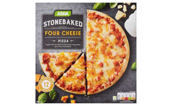 Asda Stonebaked Four Cheese Pizza 330g